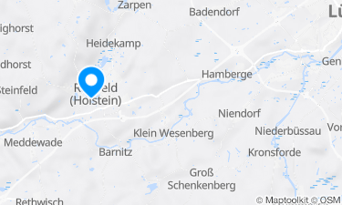 Karte der Region um Herrenteich, Reinfeld