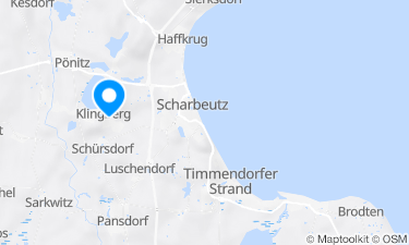 Karte der Region um Badestrand Pönitzer See Klingberg