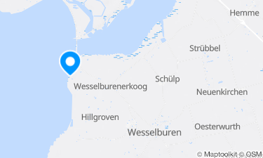 Karte der Region um Strand Wesselburenerkoog