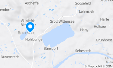 Karte der Region um Badestelle in Ahlefeld-Bistensee am Bistensee